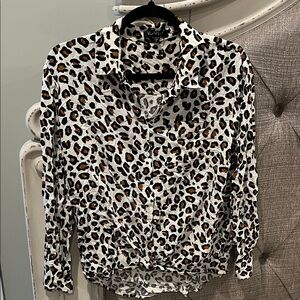 Velvet Heart Leopard Print Button Down Shirt